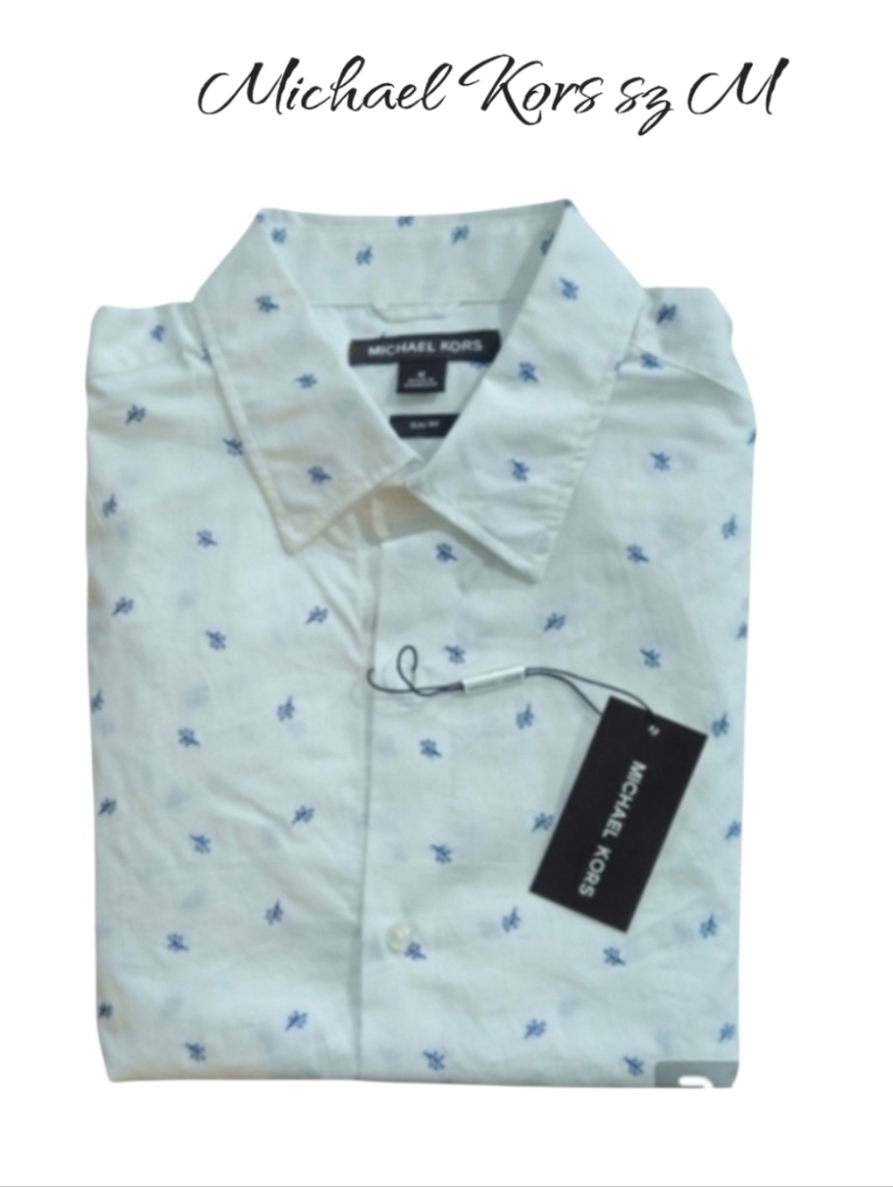 Michael Kors Men's Cotton Slim Fit Long Sleeve Button Up Shirt sz M